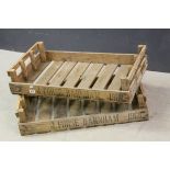 Two 1960's Wooden Apple Crates stamped either side ' J Forse Barnham 1968 '