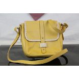 Radley Yellow Leather Across the Body Handbag with Scottie Dog Tag, 23cms wide, together with a