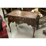 18th / 19th century Walnut Low Boy with Three Drawers, Shaped Apron and raised on Four Cabriole