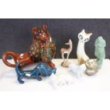 Mixed Collection of Ceramics including Gunnar Hansson Lomma Owl, Marion Campbell Hornsea Cat,