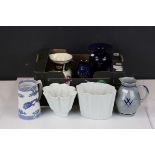 Collection of Mixed Ceramics and Glassware including Bristol Blue Glass Vase, Booth's Dragon Jug,