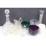 Collection of mainly 19th century Glassware including Jugs, Decanter and Bowls