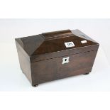 Antique rosewood caddie with fitted interior
