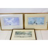 Three Framed and Glazed David Shepherd Signed Prints including Two with Elephants and one Rhino,