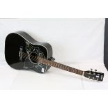 ' Eros ' Black Lacquered Acoustic Guitar