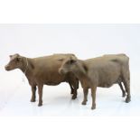 Two Cast Iron Models of Cows, each 25cms high