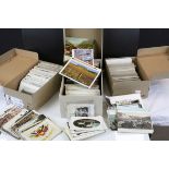 Three Shoe Boxes of Postcards, mainly Early to Mid 20th century, Black & White and Colour, Various
