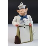 Cast Metal Painted Butchers Shop Pig Notepad Holder, 29cms high