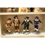 Collection of four Royal Doulton figures of the Three Musketeers to include Athos, Porthos, Aramis