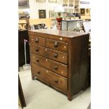 Early 19th century Mahogany Chest of Two Short over Three Long Drawers with ivory shield form