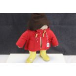 Gabrielle Designs Paddington Bear Soft Toy wearing a Hat, Duffel Coat (one toggle missing) and