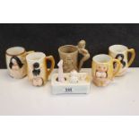 Collection of Saucy ' Swinging ' Ceramics including Four Mugs and a Cruet Set plus a further Mug