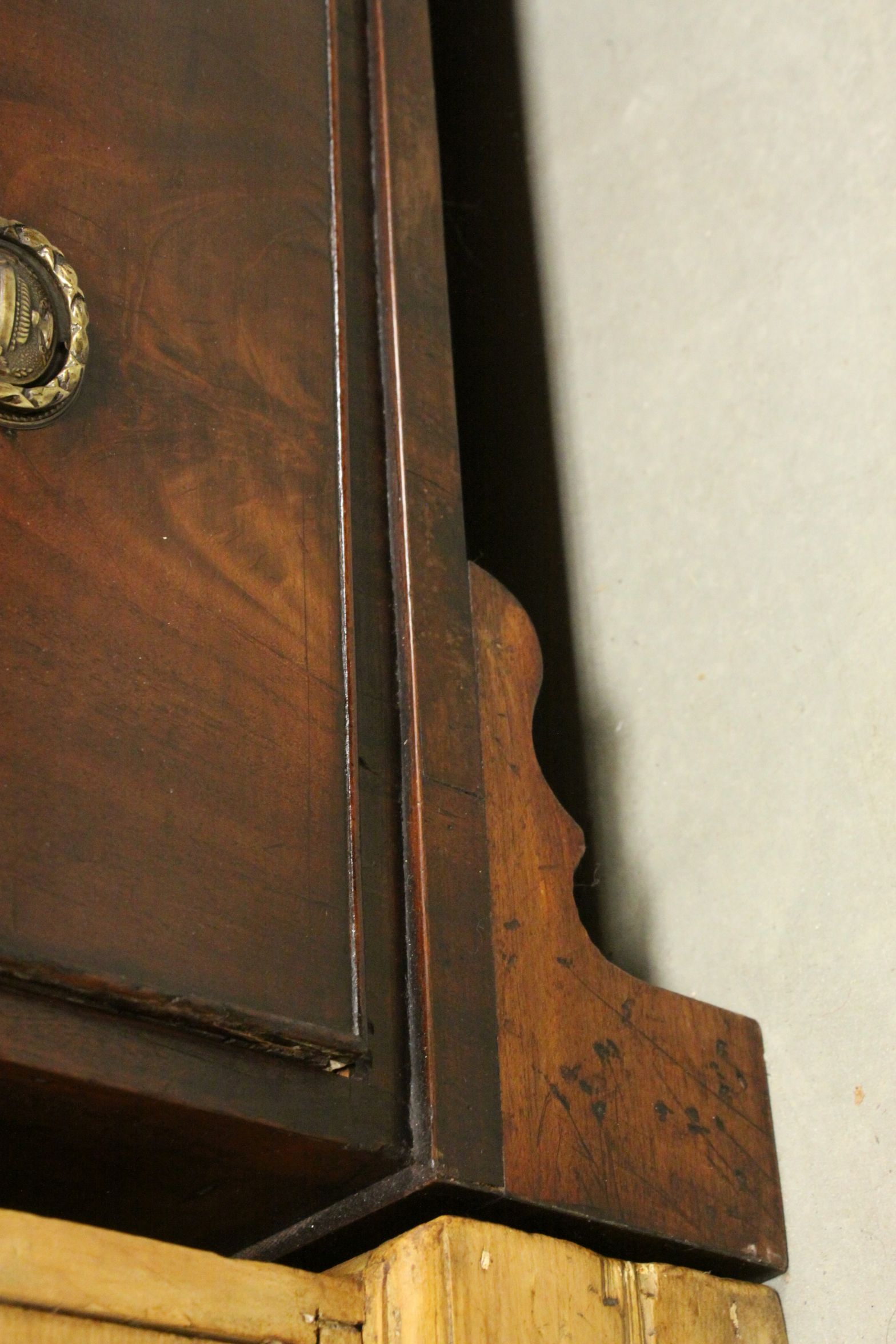 Georgian mahogany chest of three long and two short drawers on bracket feet - Image 7 of 9