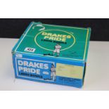 Boxed set of four Drakes Pride Lawn Bowls, size 5M