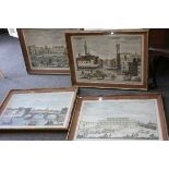 After Vincenzo Franceschini Views of Italy, Engravings, set of four 46 x 66cm