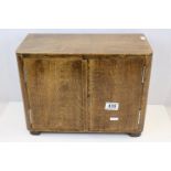 Art Deco 1930's Oak Smokers Cabinet, 38cms wide x 28cms high