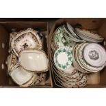 Four Trays of 19th and 20th century Ceramics including Part Burselm Dinner Service and Various