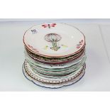 Collection of Fourteen mainly 19th century French Plates including Faience and Choisy