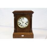 Late 19th / Early 20th century Oak Cased Eight Day Mantle Clock, 32cms high