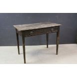 19th century Mahogany Side Table with Single Long Drawer raised on Square Tapering Legs, 90cms