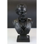Black Cast Metal Bust of Abraham Lincoln, 43cms high