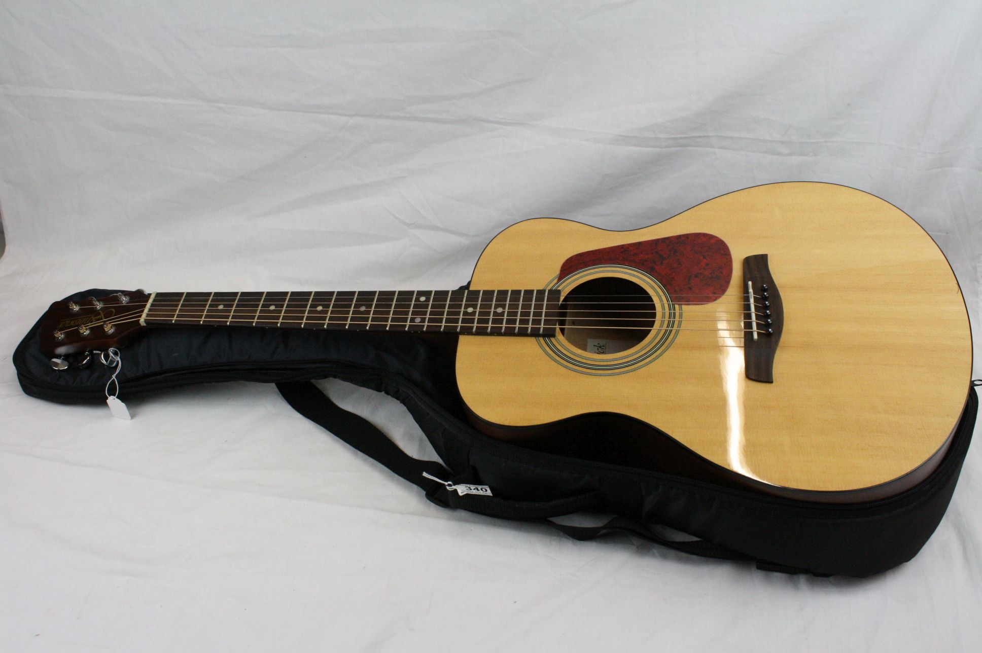 Guitar - A Brunswick BF200 acoustic guitar in natural finish, along with a gig bag. Good condition. - Image 2 of 6