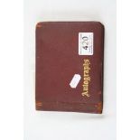 A leather autograph album, autographs include; Ginger Rogers, Lionel Barrymore, Tyrone Power, Ronald