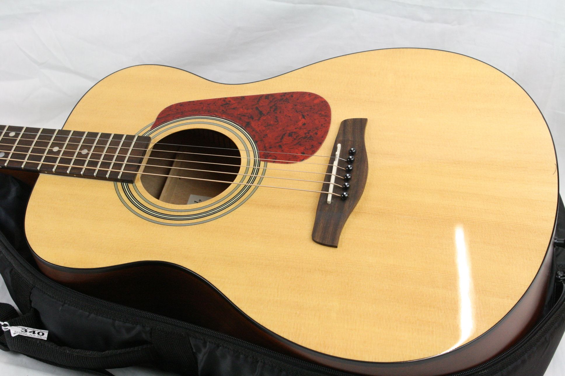Guitar - A Brunswick BF200 acoustic guitar in natural finish, along with a gig bag. Good condition. - Image 3 of 6