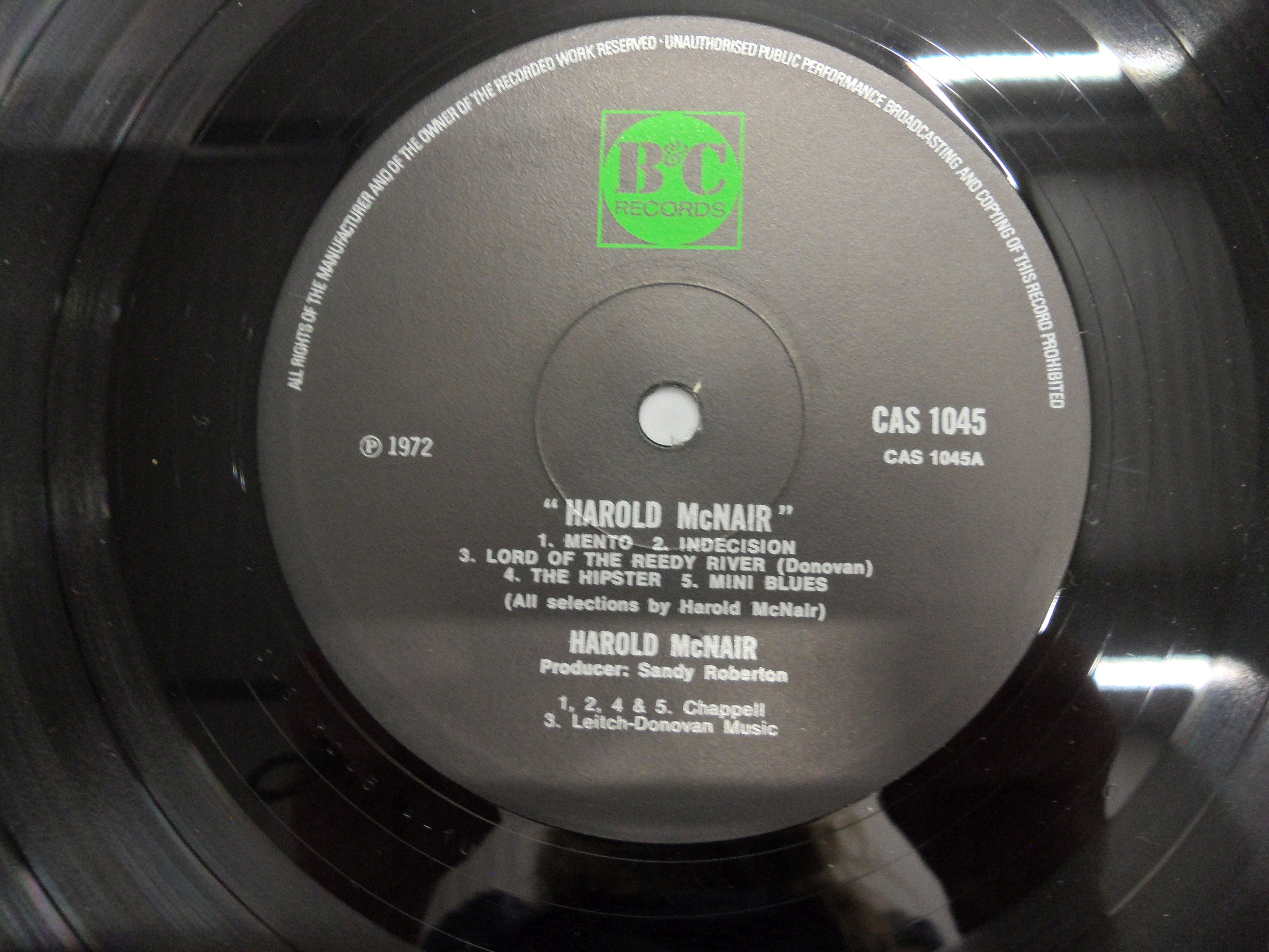 Vinyl - Harold McNair self titled LP on B&C CAS1045 vinyl ex, sleeves vg - Image 4 of 6