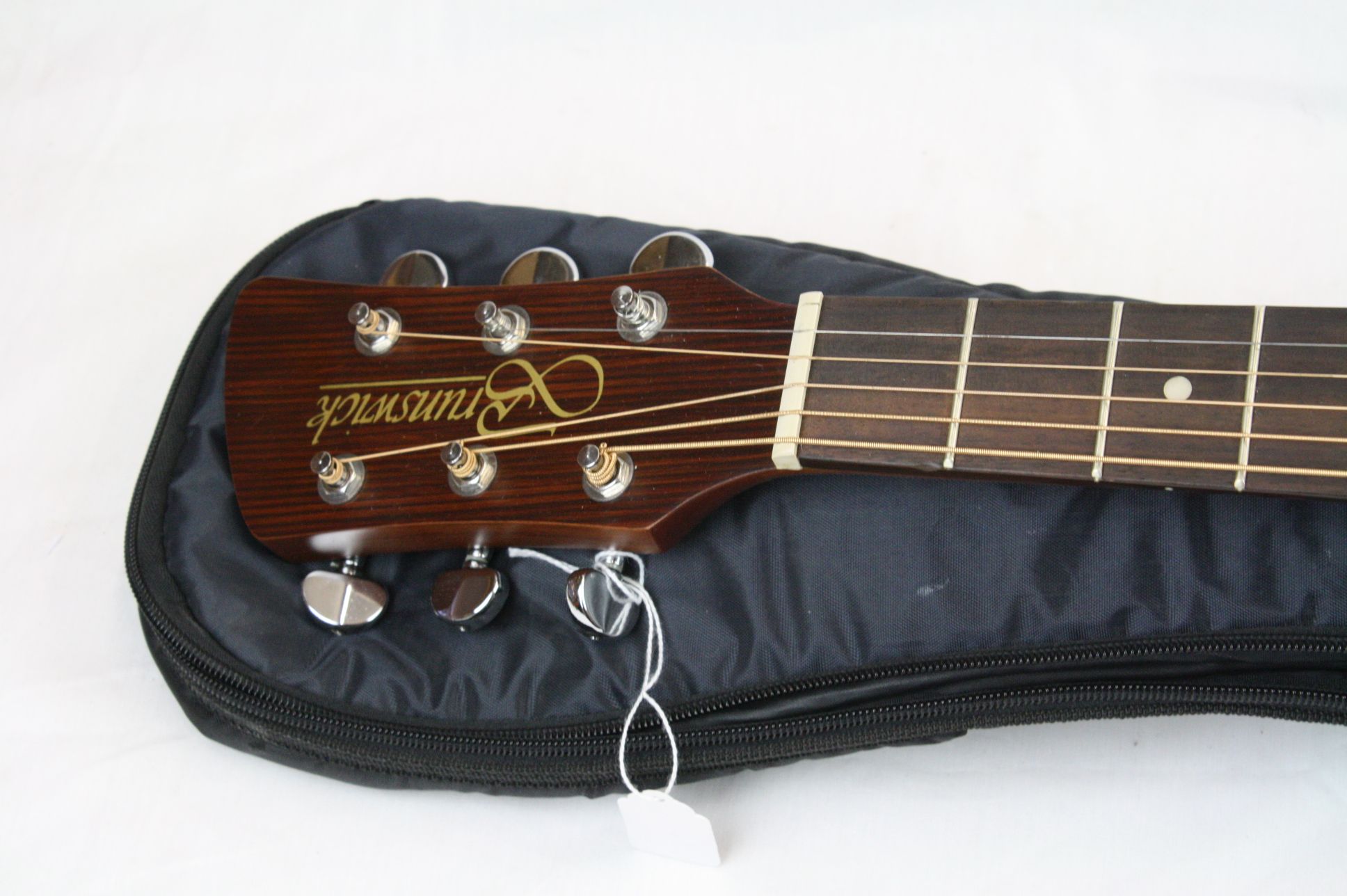 Guitar - A Brunswick BF200 acoustic guitar in natural finish, along with a gig bag. Good condition. - Image 4 of 6