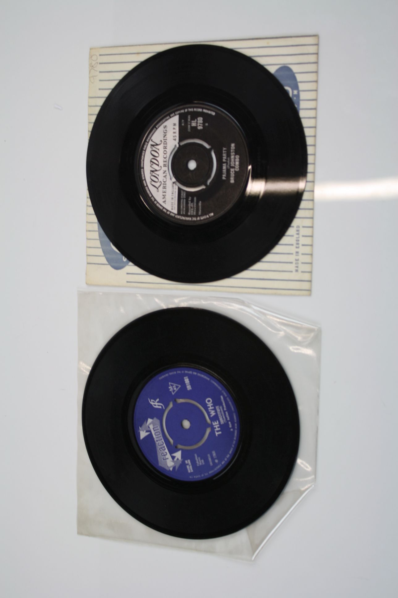 Vinyl - Two 45s to include The Who Substitute/Instant Party (Reaction 591001) no sleeve, vinyl vg+