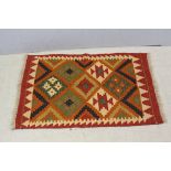 Woollen Hand Knotted Maimana Kilim, 88cms x 65cms