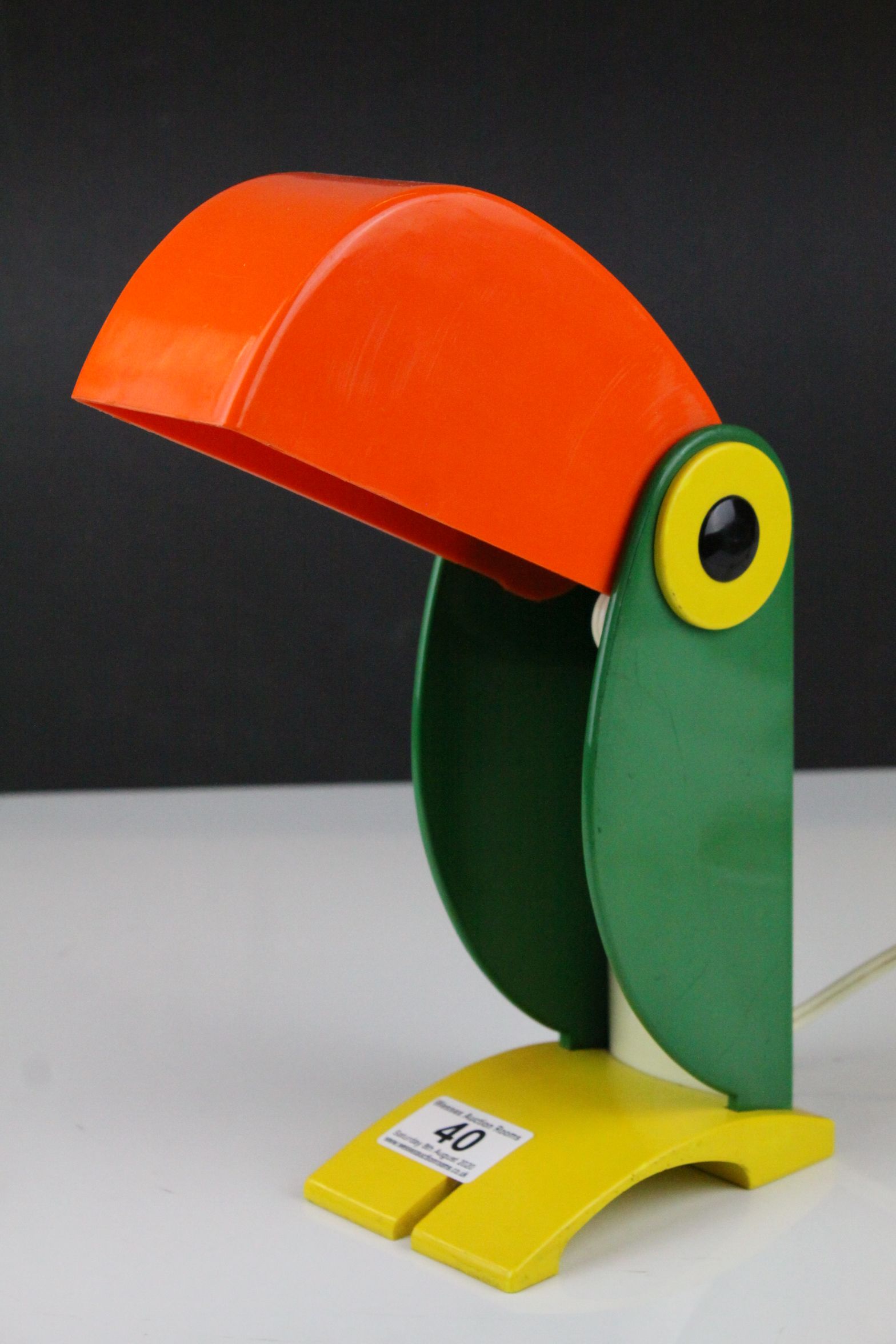 Mid 20th century 1960's Italian Plastic ' Old Timer Ferrari ' Toucan Table Lamp designed by OTF,