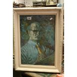 R.P. Burchell, 20th century painting, self portrait, signed