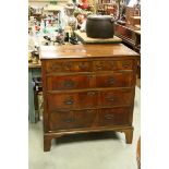 George II Style Walnut Chest of Two Short and Three Long Drawers, 96cms wide x 100cms high