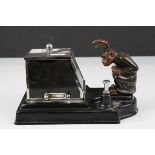 Art Deco ' Ronson 'Pik a Cig' Novelty Chrome, Enamel and Spelter Cigarette Dispenser with Match