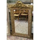 19th century Carved Giltwood Mirror, approximately 119cms x 73cms