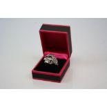 Silver Scull Ring with Ruby Style Eyes