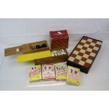 Collection of games to include chess and dominoes together with four unopened PG Tips card games.