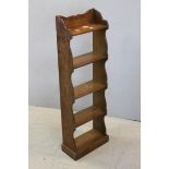 Narrow Oak Open Back Bookcase, 31cms wide x 100cms high