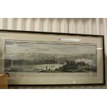 Antique Coloured Engraving ' The South-West Prospect of Ipswich in the County of Sufflok ' 30cms x