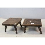 Pair of 19th century Elm Topped Foot Stools