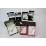 A collection of 925 sterling silver jewellery to include necklaces, cufflinks and bracelets.