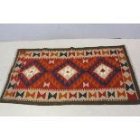 Woollen Hand Knotted Maimana Kilim, 136cms x 80cms