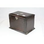 Late 19th / Early 20th century Mahogany Writing / Stationery Box, the hinged lid and drop down