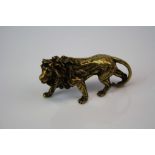 Bronzed/brass lion stature figure, approximately 2cm in height