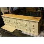 Vintage Part Painted Twelve Drawer Table Top Chest