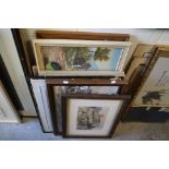 Collection of Nine Watercolours and Oil Paintings