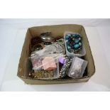 A collection of mainly contemporary costume jewellery contained within three boxes.
