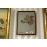 Beatrice M White, mid 20th century painting, portrait of a dog